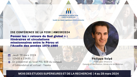 Invitation - 25e Conférence de la FESR présentée par Philippe Volpé