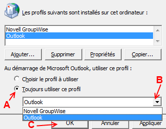 Choisir profil par défaut