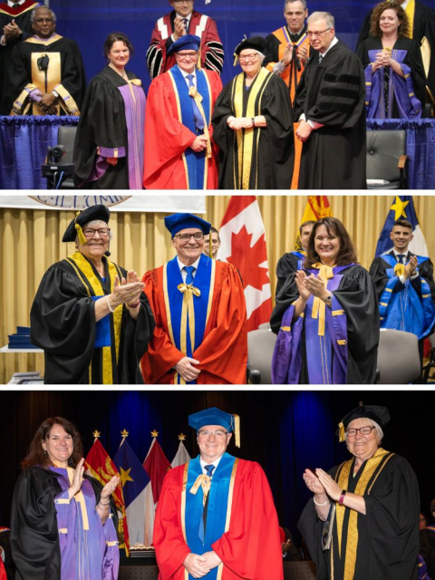 L’installation du Dr Denis Prud’homme à titre de 10e recteur et vice-chancelier a eu lieu sur les trois campus de l’Université de Moncton