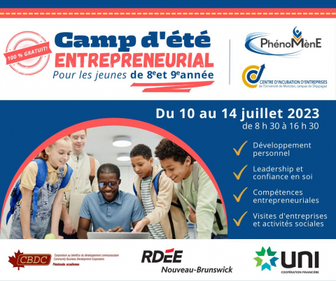 Camp d'été entrepreneurial pour les jeunes de 8<sup>e</sup> et 9<sup>e</sup> année à l’UMCS Camp d'été entrepreneurial pour les jeunes de 8<sup>e</sup> et 9<sup>e</sup> année à l’UMCS