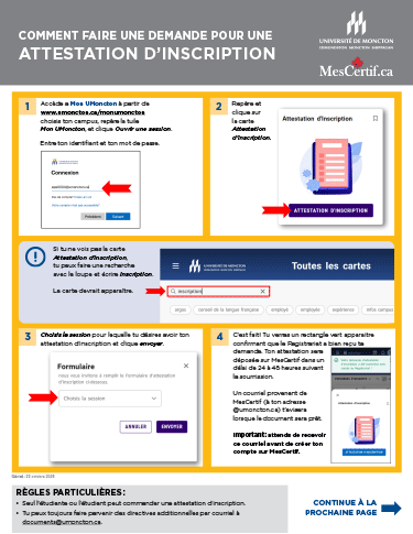 Guide pour demander une attestation d’inscription