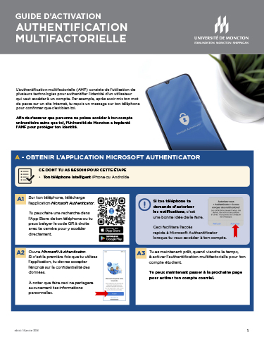 Guide d’activation Authentification multifactorielle