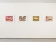 Marjolaine Bourgeois, de la série Pour convives, monotype et transferts manuels d'images cousus sur toile, acrylique, fil de coton, 2015. Photo : Mathieu Léger